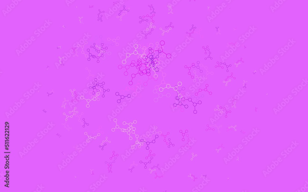 Light Purple, Pink vector background with forms of artificial intelligence. Light Purple, Pink vector background with forms of artificial intelligence.