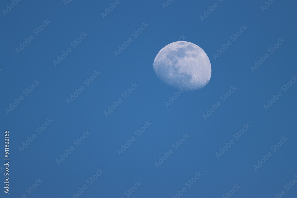 Gibbous moon in the morning sky