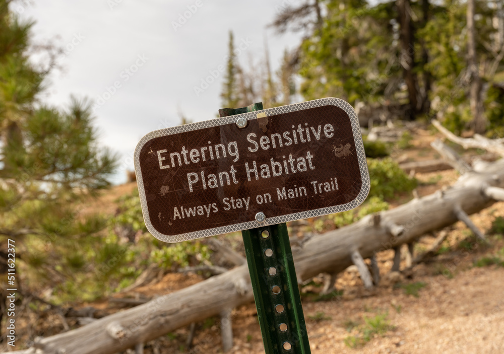 Entering Sensitive Plant Habitat Sign