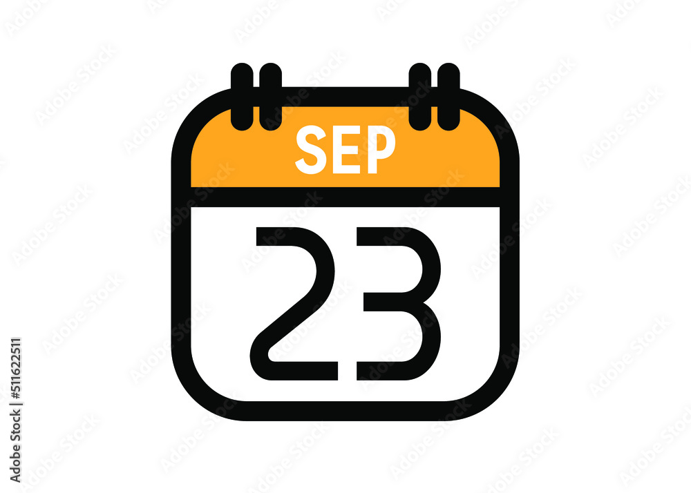 September 23. September calendar for deadline and appointment. Vector in Yellow. September 23. September calendar for deadline and appointment. Vector in Yellow.
