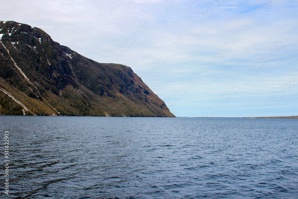 Western brook pond boat tour, views from a boat through the fjord