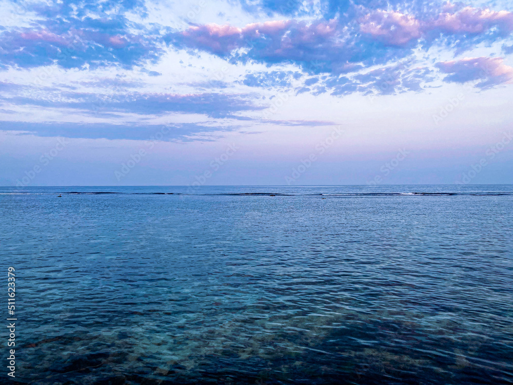 A picture of the red sea at sunset