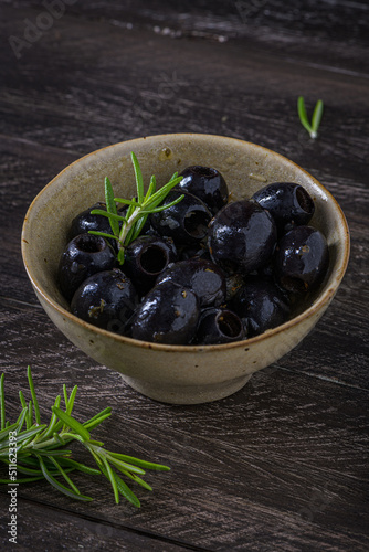 Olives in a ceramic bowl