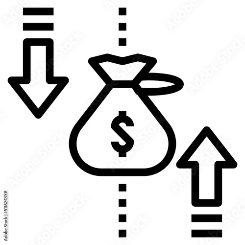 Capital gain & lost Icon