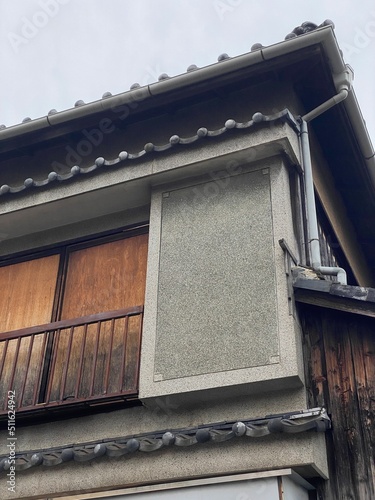 Old Showa style house on the street of Tokyo, once probably was a little supermarket.  Tokyo old town Yanaka, photo taken year 2022 June 17th photo