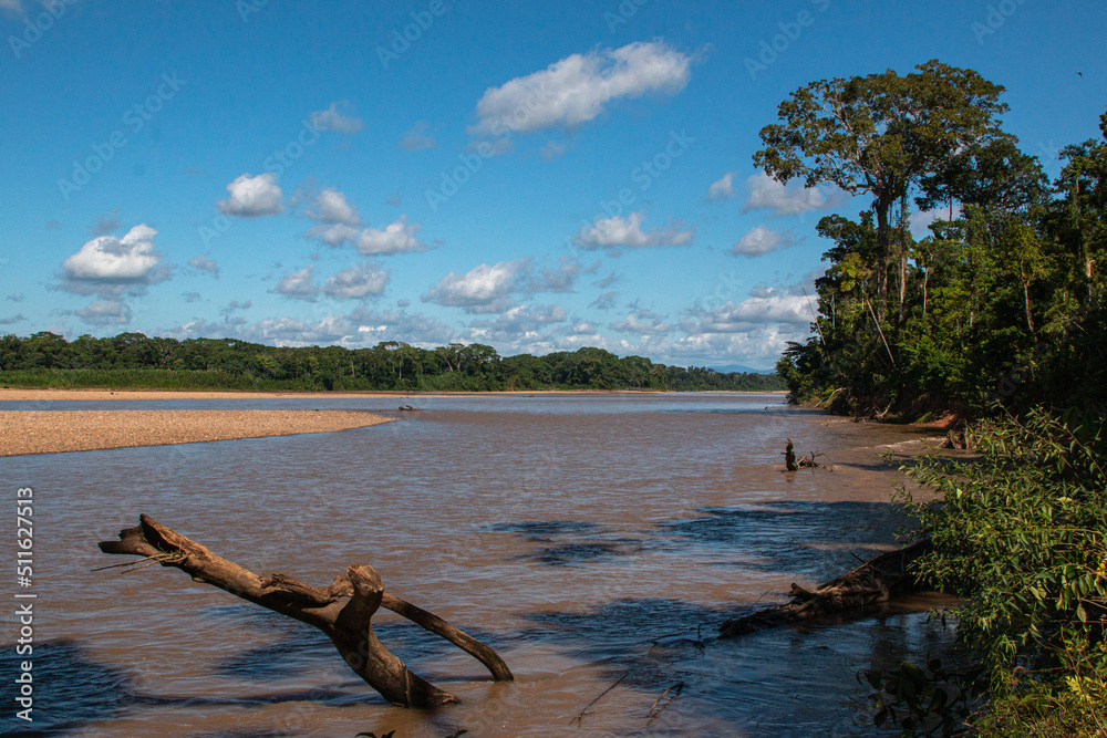 Tambopata river in rainforest Peru