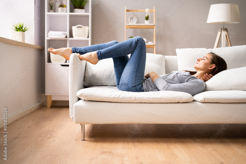 Woman Lying On Sofa Woman Lying On Sofa
