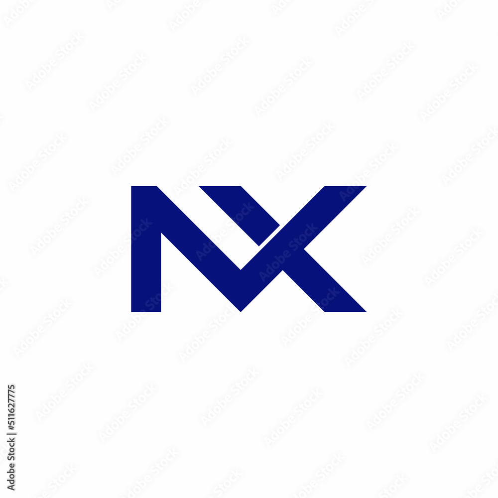 letter mx blue geometric 3d flat logo vector letter mx blue geometric 3d flat logo vector