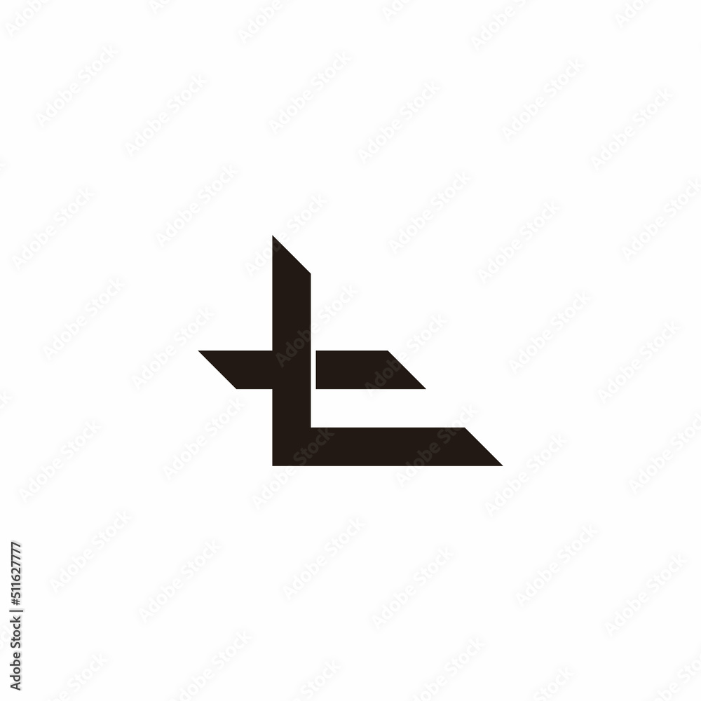 letter lt simple geometric line linked logo vector - obrazy, fototapety, plakaty 