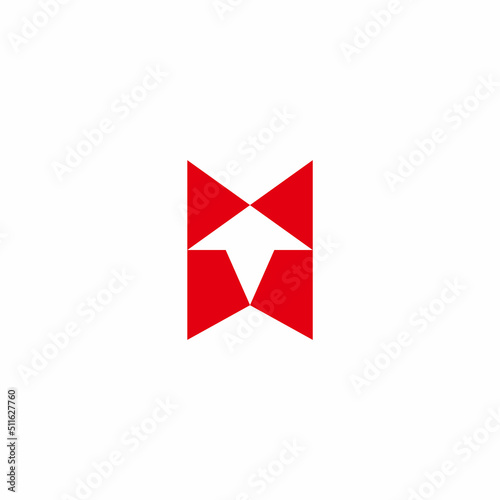 Free Download letter m arrow up simple geometric triangles logo vector - GFXLoad