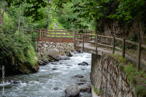 Valira del Orient river in Cami Ral La Massana in summer in Andorra photo