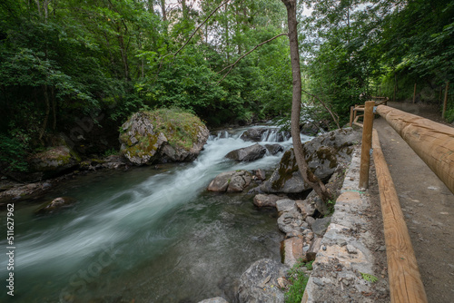 Valira del Orient river in Cami Ral La Massana in summer in Andorra