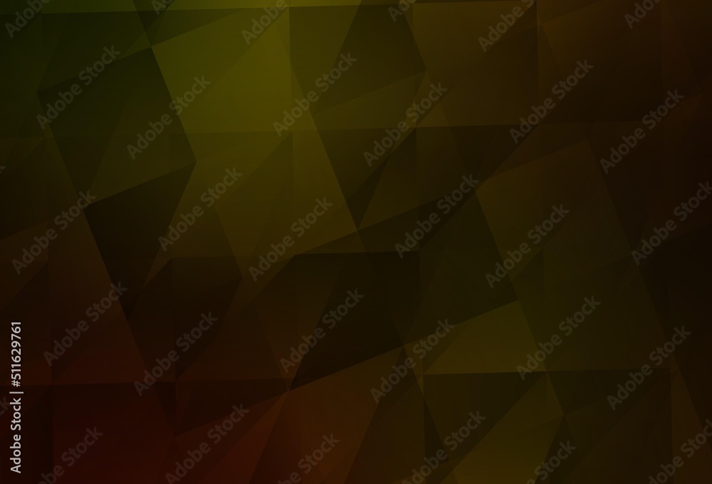 Dark Yellow vector polygon abstract layout.