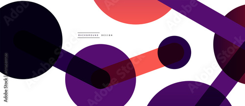 Line points connections geometric abstract background. Circles connected by lines. Trendy techno business template for wallpaper, banner, background or landing