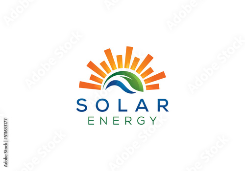 renewable solar energy logo concept