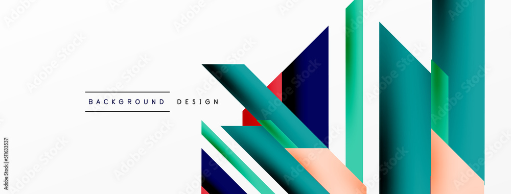 Minimal geometric abstract background. Dynamic 3d lines composition. Trendy techno business template for wallpaper, banner, background or landing Minimal geometric abstract background. Dynamic 3d lines composition. Trendy techno business template for wallpaper, banner, background or landing