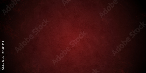 Dark red and black grunge textured concrete backdrop background. Panorama dark red slate background or texture. Vector red concrete texture. Stone wall background.
