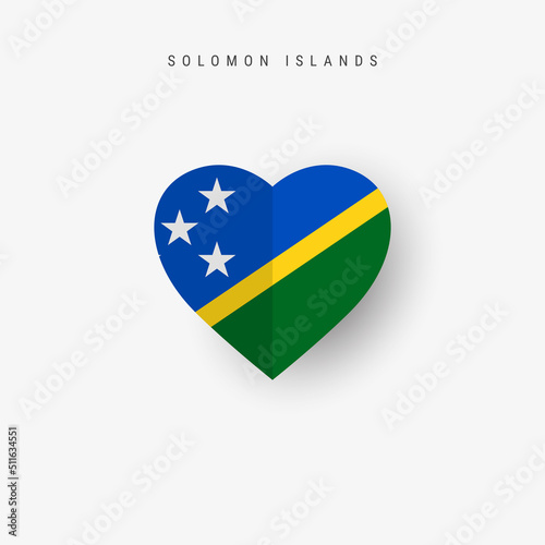 Solomon Islands heart shaped flag. Origami paper cut Melanesia national banner. 3D vector illustration isolated on white with soft shadow. Free Download Solomon Islands heart shaped flag. Origami paper cut Melanesia national banner. 3D vector illustration isolated on white with soft shadow. - GFXLoad