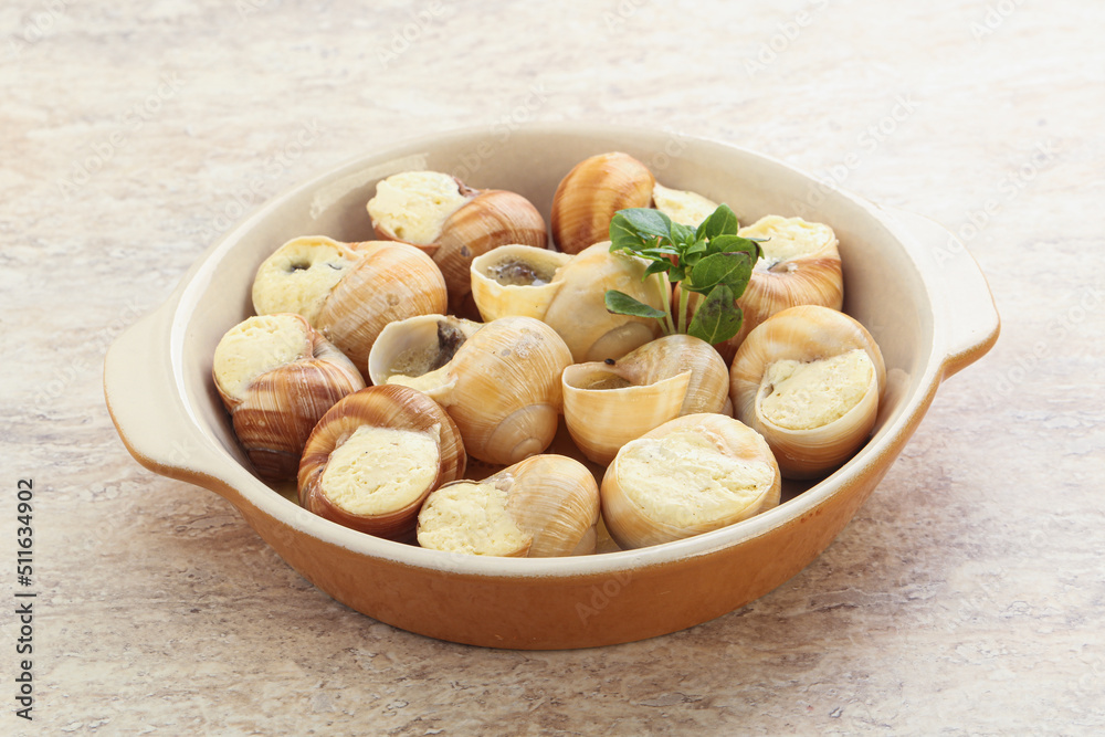 Delicous baked snail with butter - Escargot Delicous baked snail with butter - Escargot