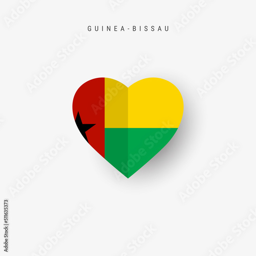 Guinea-Bissau heart shaped flag. Origami paper cut Republic of Guinea-Bissau national banner. 3D vector illustration isolated on white with soft shadow. Free Download Guinea-Bissau heart shaped flag. Origami paper cut Republic of Guinea-Bissau national banner. 3D vector illustration isolated on white with soft shadow. - GFXLoad