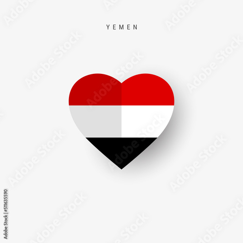 Yemen heart shaped flag. Origami paper cut Yemeni national banner. 3D vector illustration isolated on white with soft shadow. Free Download Yemen heart shaped flag. Origami paper cut Yemeni national banner. 3D vector illustration isolated on white with soft shadow. - GFXLoad