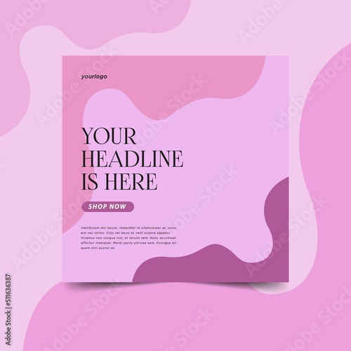 Pink purple social media post template.