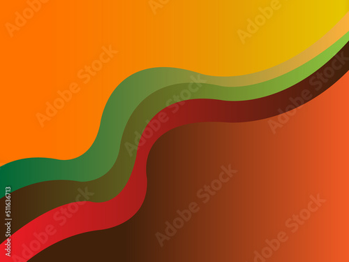 Brown Red Green Wave Abstract Background