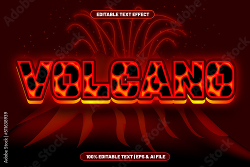 Volcano editable text effect emboss style