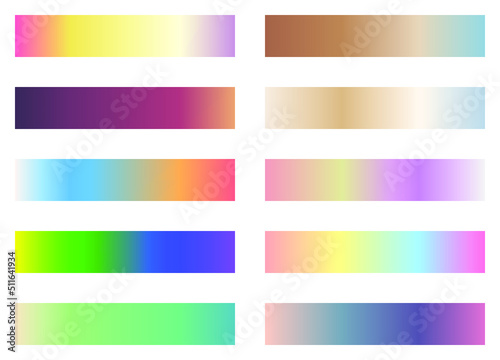 Modern pallete of pastel gradient background. An example of a color palette. Forecast of the future color trend. Vector graphics. Eps 10.