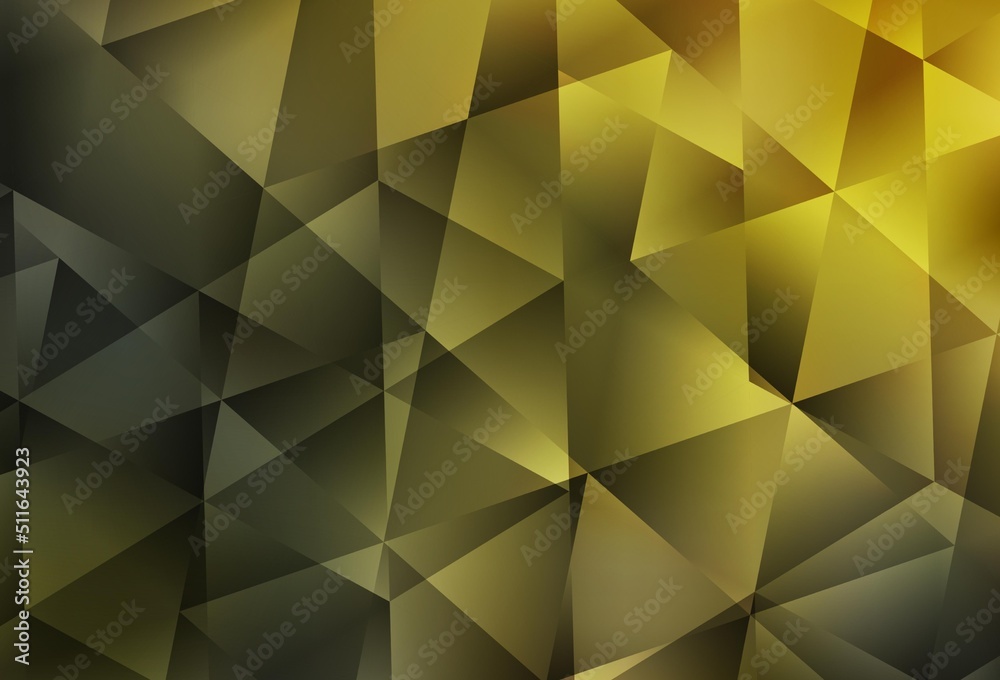 Obraz premium Dark Green, Yellow vector abstract polygonal template.
