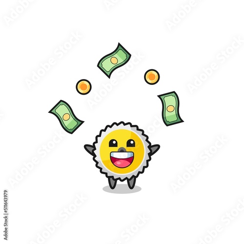 illustration of the saw blade catching money falling from the sky