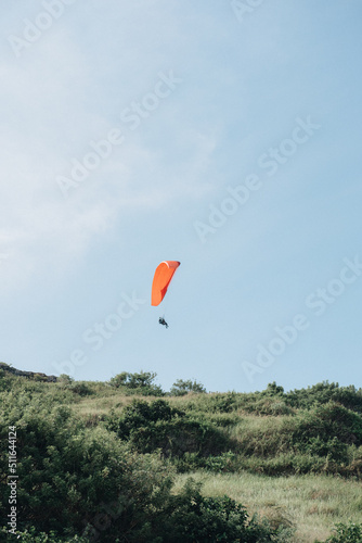 Beautiful paragliding in Uluwatu, Bali 