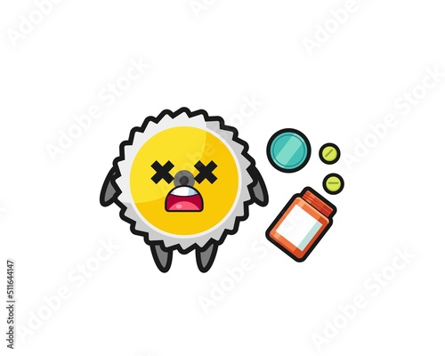 illustration of overdose saw blade character