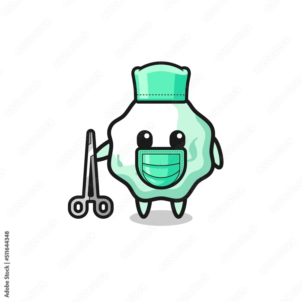 surgeon chewing gum mascot character surgeon chewing gum mascot character