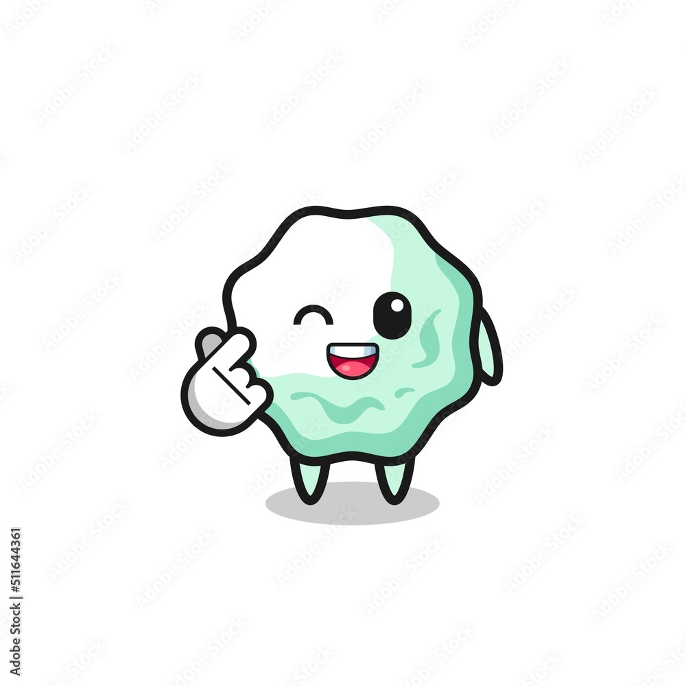 chewing gum character doing Korean finger heart chewing gum character doing Korean finger heart