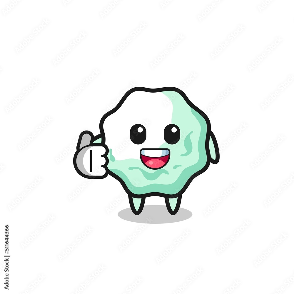 chewing gum mascot doing thumbs up gesture chewing gum mascot doing thumbs up gesture