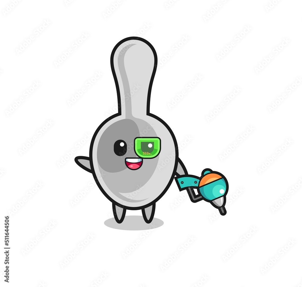 spoon cartoon as future warrior mascot