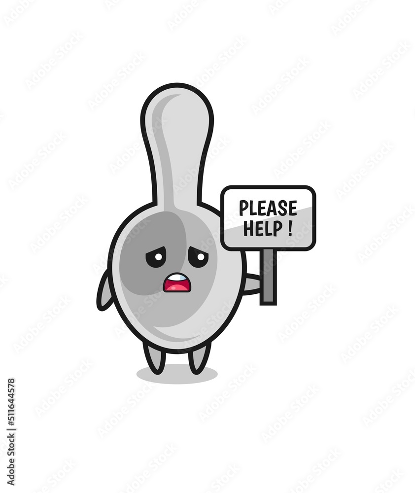 cute spoon hold the please help banner cute spoon hold the please help banner