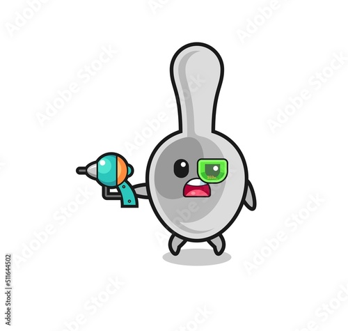 cute spoon holding a future gun