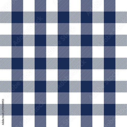 Blue indigo and White Lumberjack plaid seamless pattern. Simple vintage textile design. Seamless vector pattern. Scottish cage. Tartan plaid seamless abstract checkered pattern background