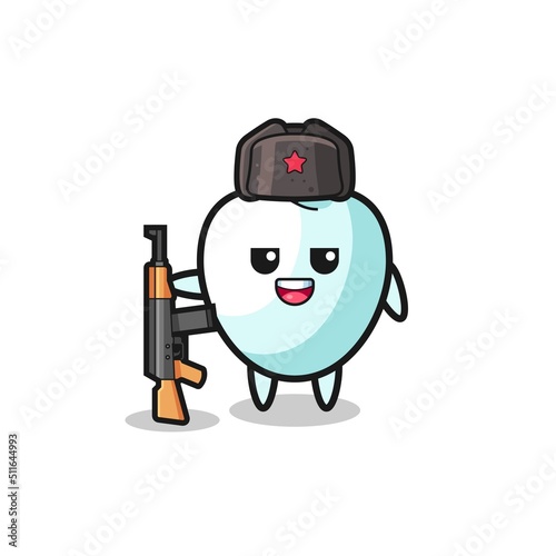 cute tooth cartoon as Russian army