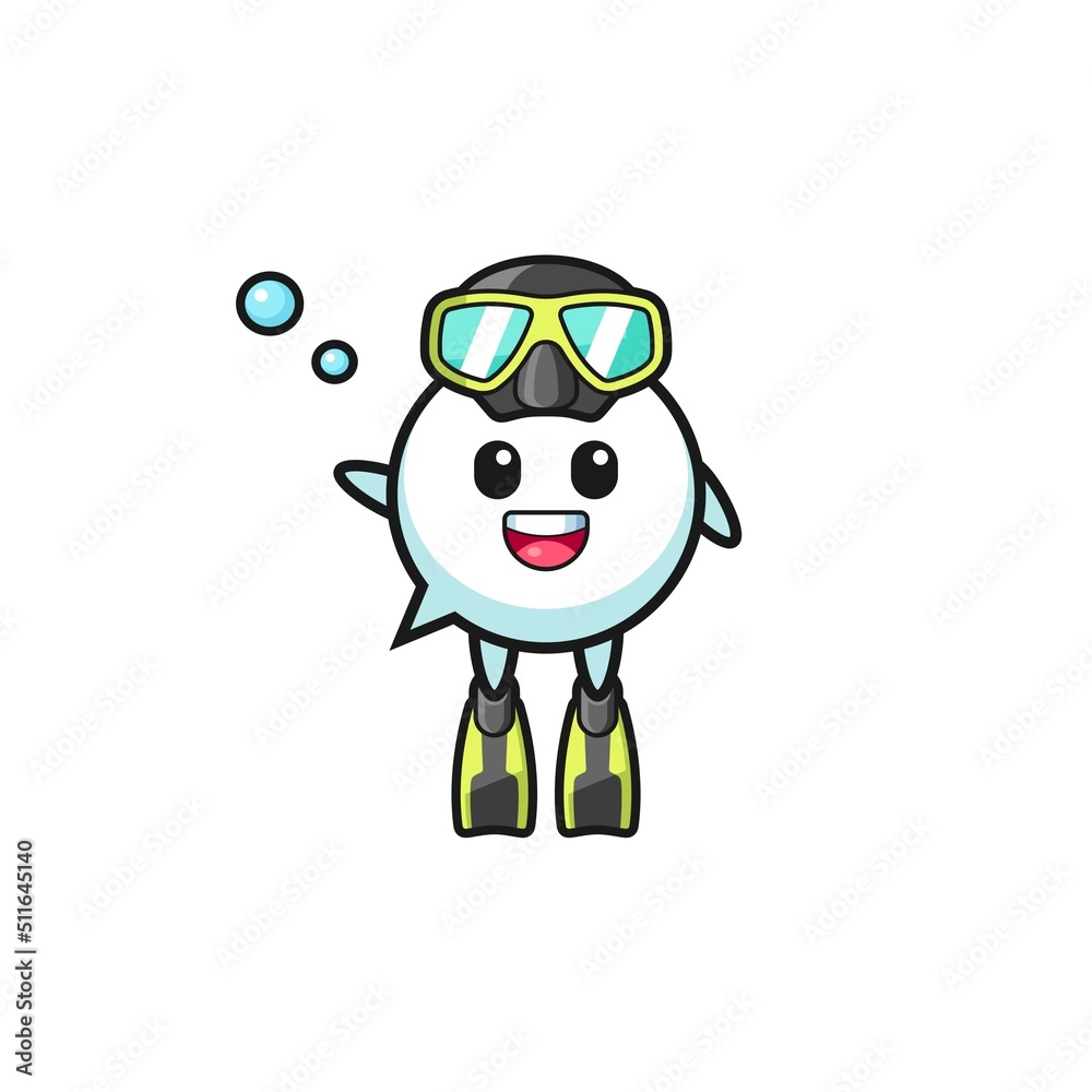 the speech bubble diver cartoon character