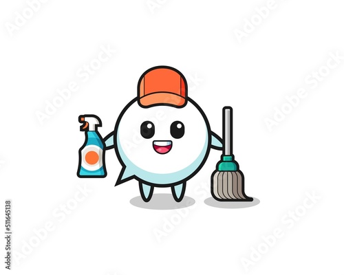 cute speech bubble character as cleaning services mascot
