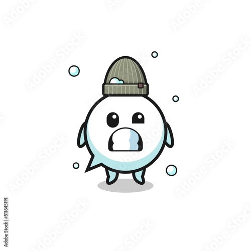 cute cartoon speech bubble with shivering expression