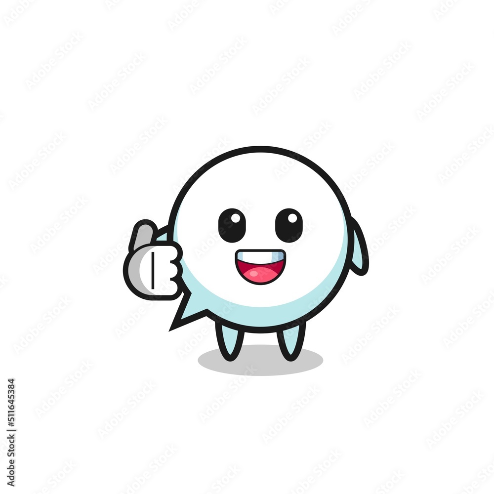 Obraz premium speech bubble mascot doing thumbs up gesture
