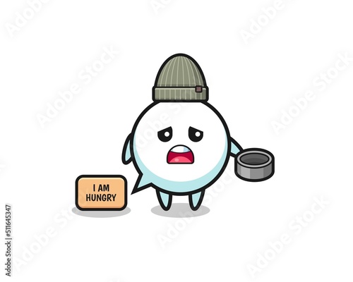 cute speech bubble beggar cartoon character