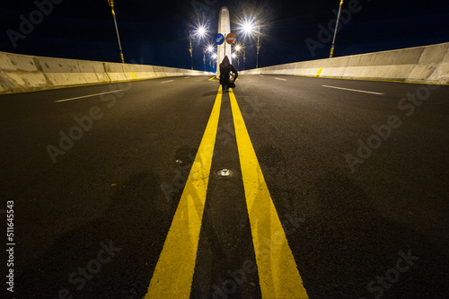 landscape of dompak bridge at tanjungpinang city, bintan island photo