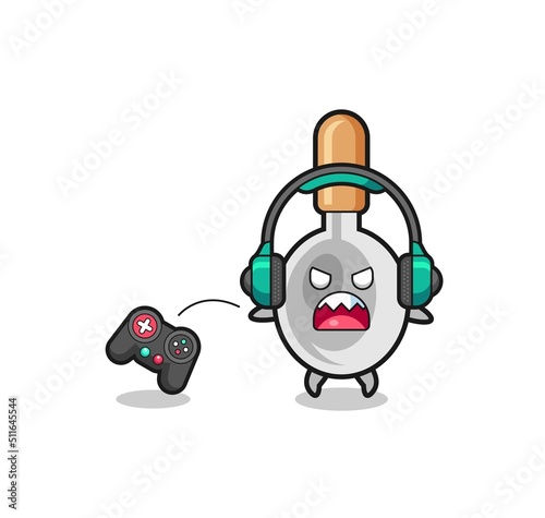 cooking spoon gamer mascot is angry © heriyusuf