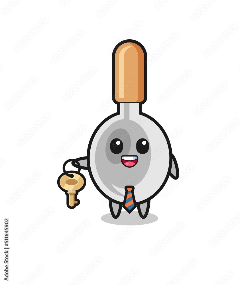 cute cooking spoon as a real estate agent mascot cute cooking spoon as a real estate agent mascot