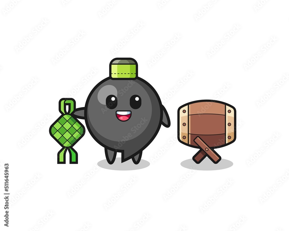 Fototapeta premium comma symbol muslim character are celebrating Eid Al Fitr